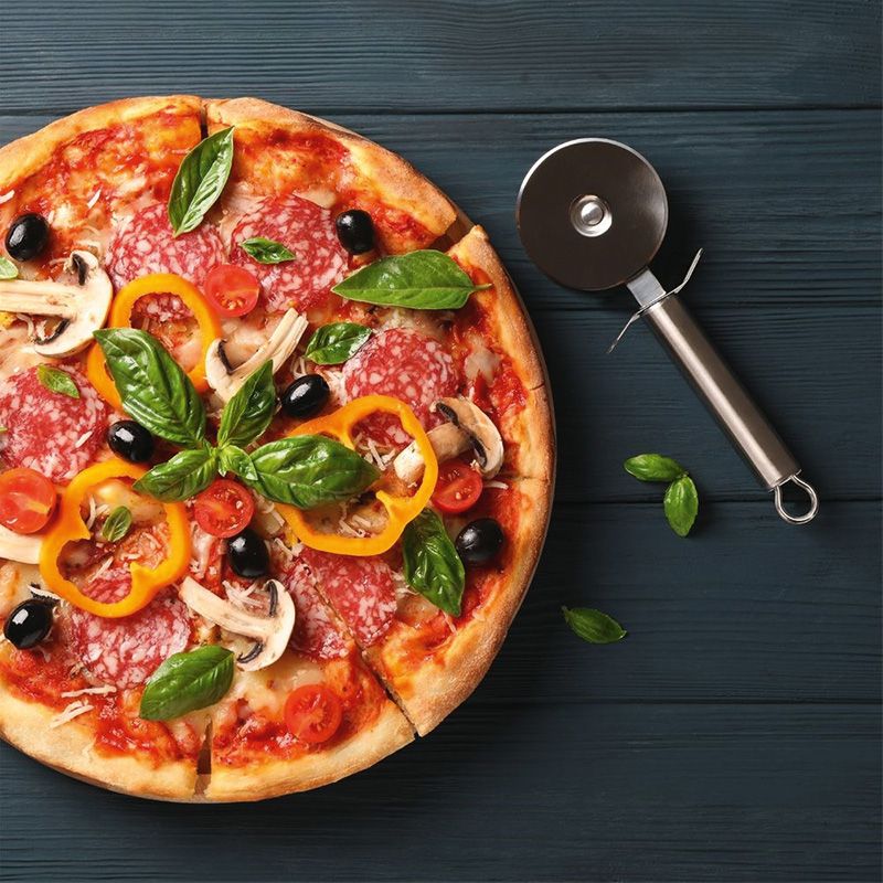 Kerek acél pizzavágó