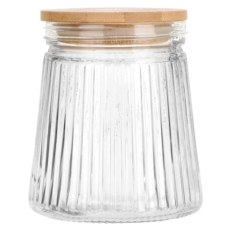 Üveg tárolóedény száraz élelmiszerekhez fedéllel 700 ml