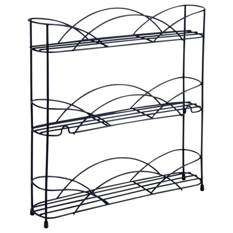 Fém fűszertartó polc - fekete
