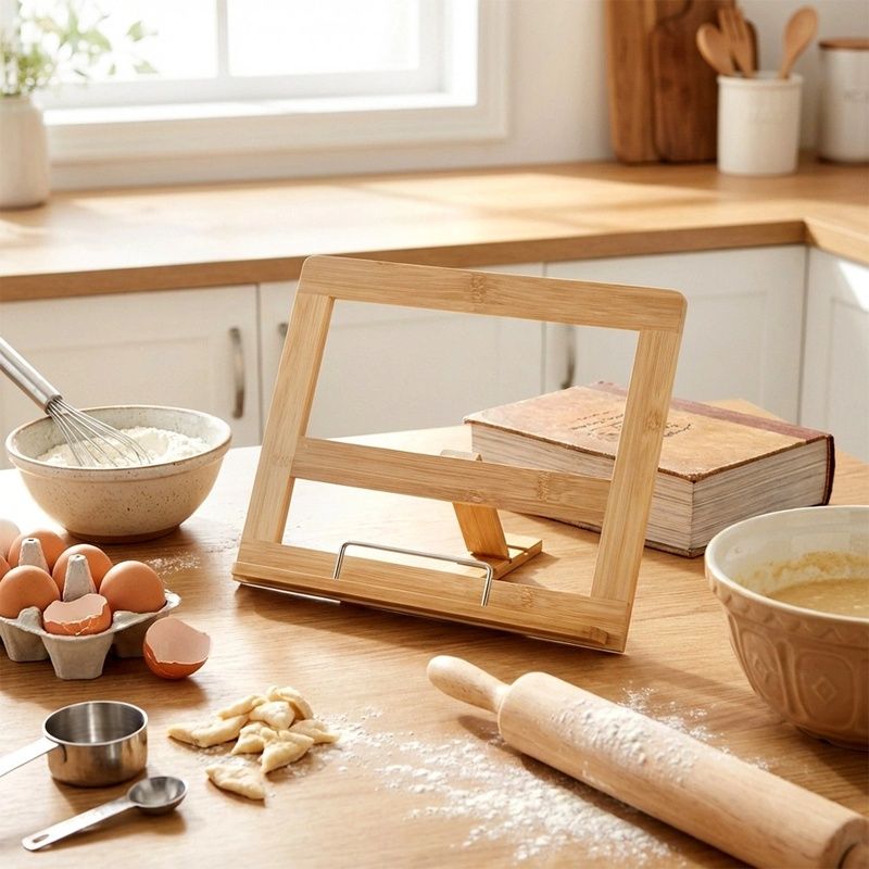 Bambusz állvány könyvhöz vagy tablethez