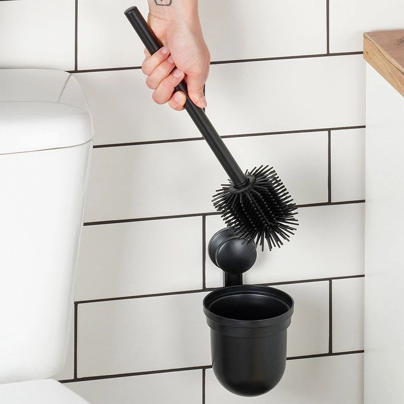 Szilikon WC-kefe tartóval