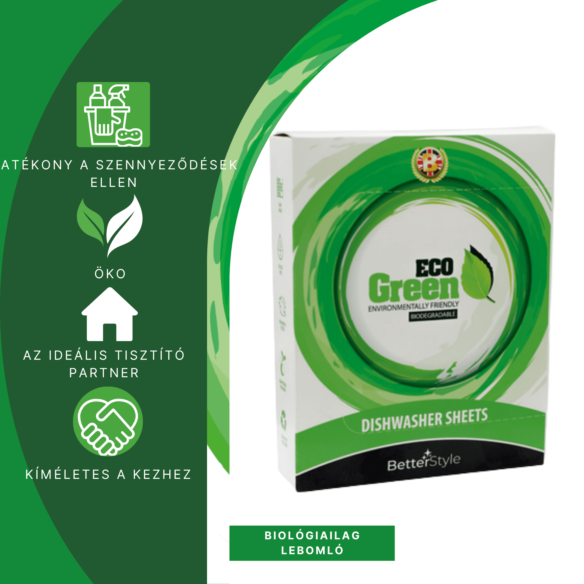 ECO Green mosogatógép lapok 32 db, 64 mosogatáshoz